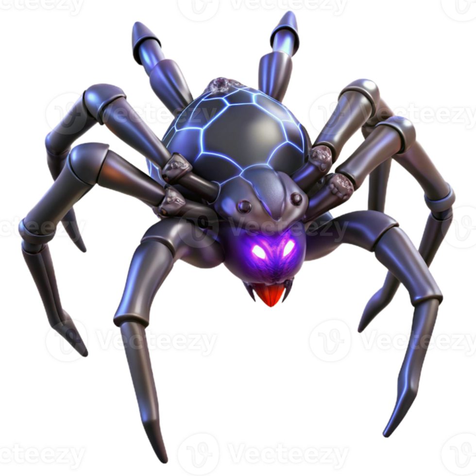 extraordinary classic A giant, biomechanical spider weaving a web of glowing energy in a dark, alien cave. Horror style, dramatic lighting high resolution png