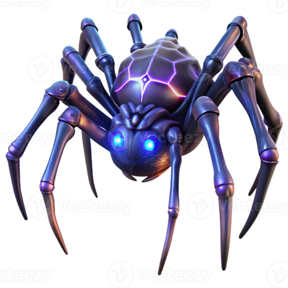 beautiful abstract A giant, biomechanical spider weaving a web of glowing energy in a dark, alien cave. Horror style, dramatic lighting genuine png