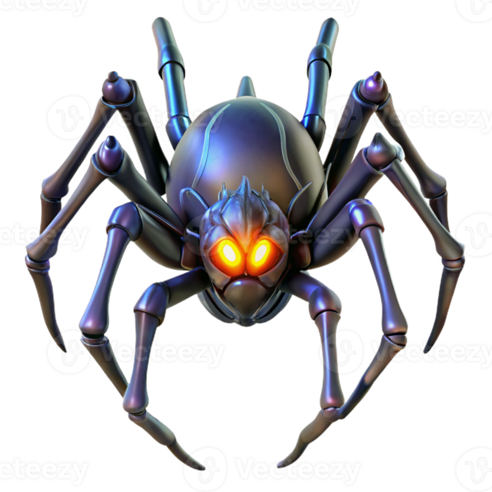 beautiful minimalist A giant, biomechanical spider weaving a web of glowing energy in a dark, alien cave. Horror style, dramatic lighting exclusive png