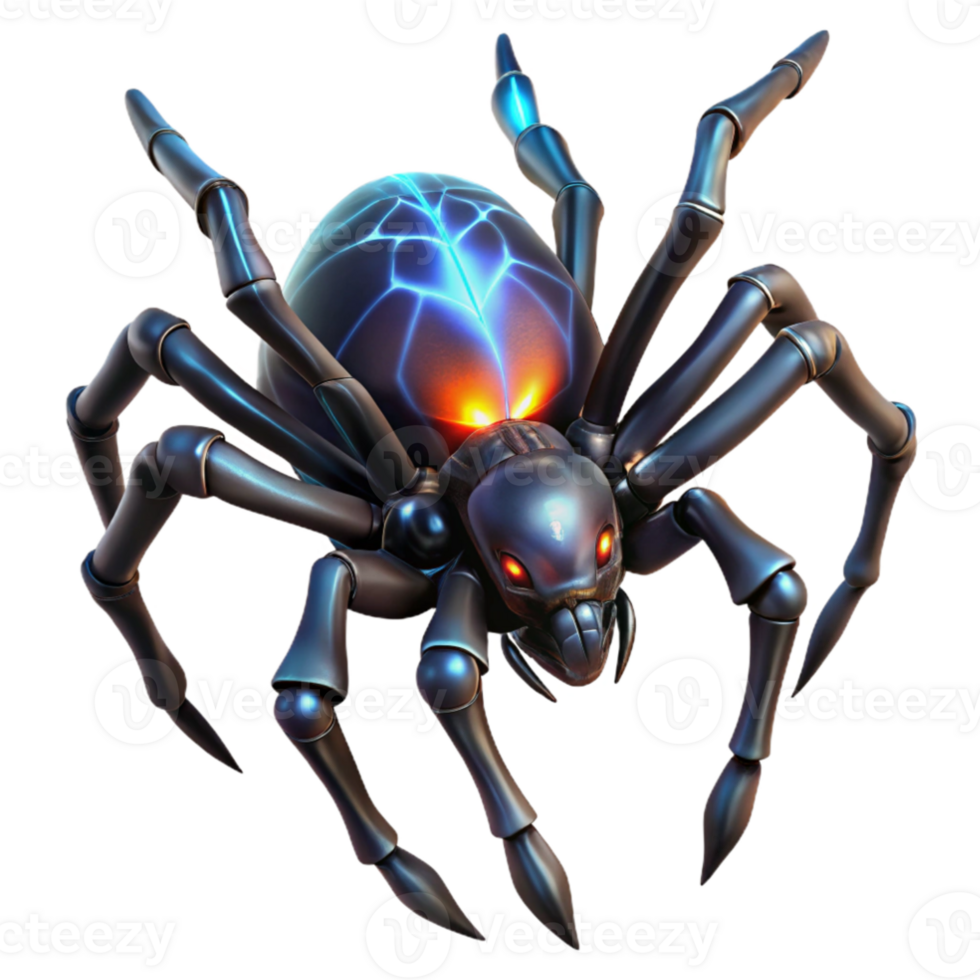 stunning rustic A giant, biomechanical spider weaving a web of glowing energy in a dark, alien cave. Horror style, dramatic lighting genuine png