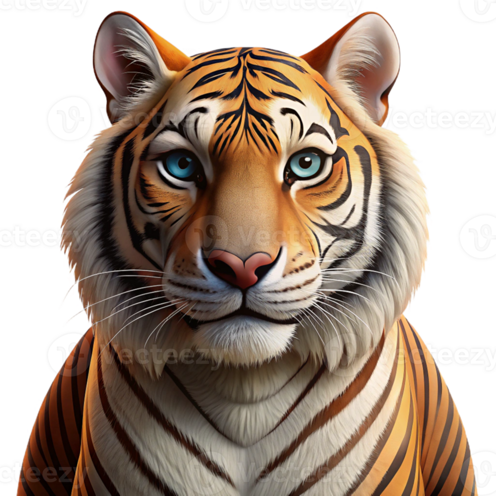 elegant modern An intricate, detailed portrait of a Bengal tiger, intense gaze, dramatic lighting, realistic pencil drawing style original png