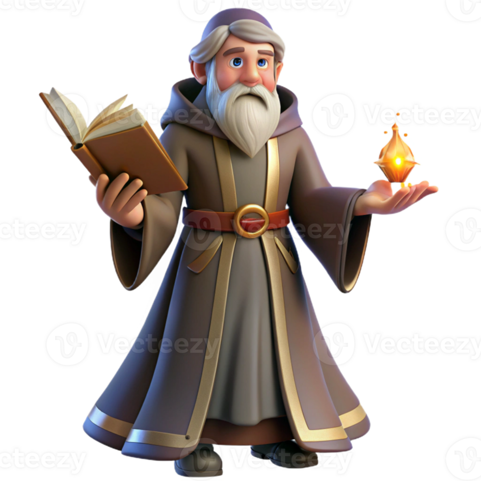 impressive contemporary A wise old wizard casting a spell in a dusty library, Renaissance painting style, warm lighting premium png