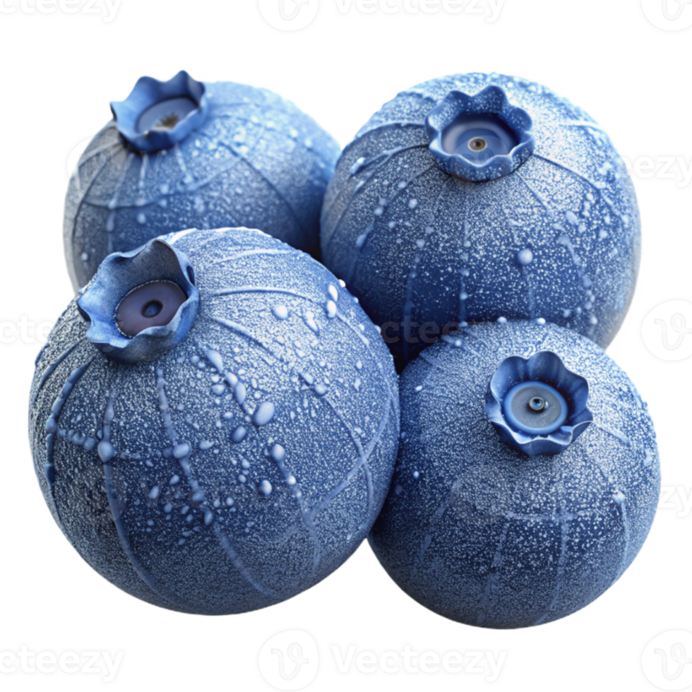 serene vintage Three frosted blueberries on a delicate spiderweb, covered in morning dew, macro photography, sharp focus premium png