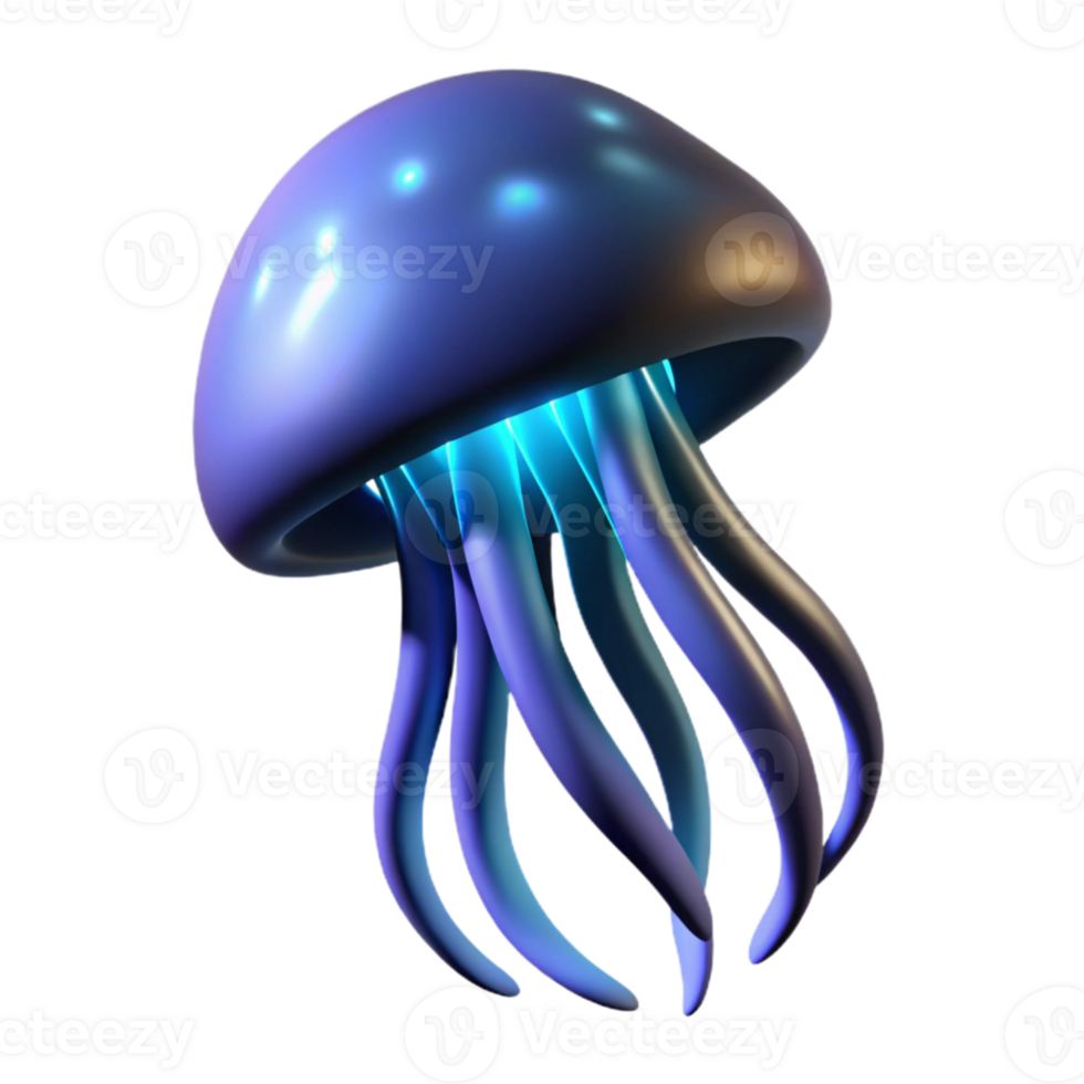 dramatic abstract A single, glowing jellyfish floating in deep ocean water, bioluminescent, dark, mysterious style original png