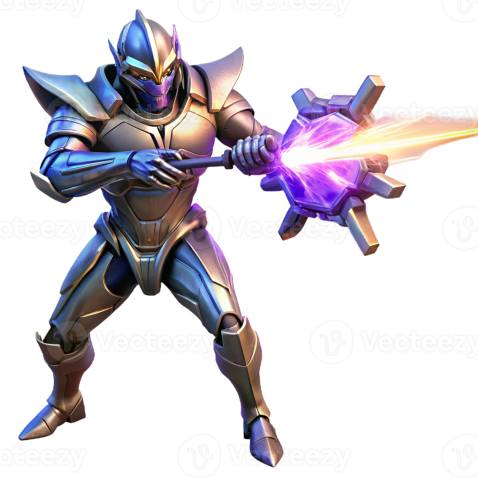 stunning abstract A powerful energy beam erupts from a crystal powered weapon held by a warrior in ornate, alien armor. Bright, dynamic lighting. Art style FantasySci fi 4K png