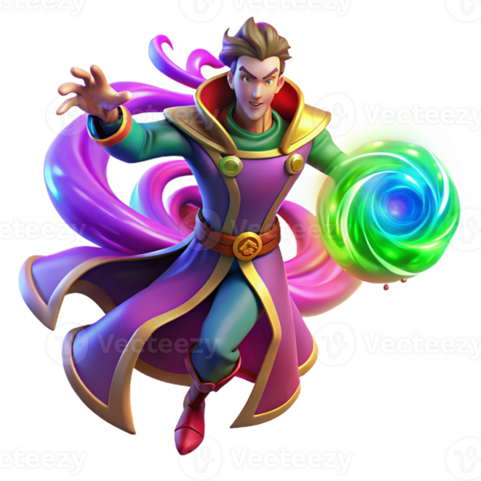 wonderful artistic A powerful sorcerer summoning a swirling vortex of arcane energy, vibrant colors, dynamic lighting, comic book style 4K png