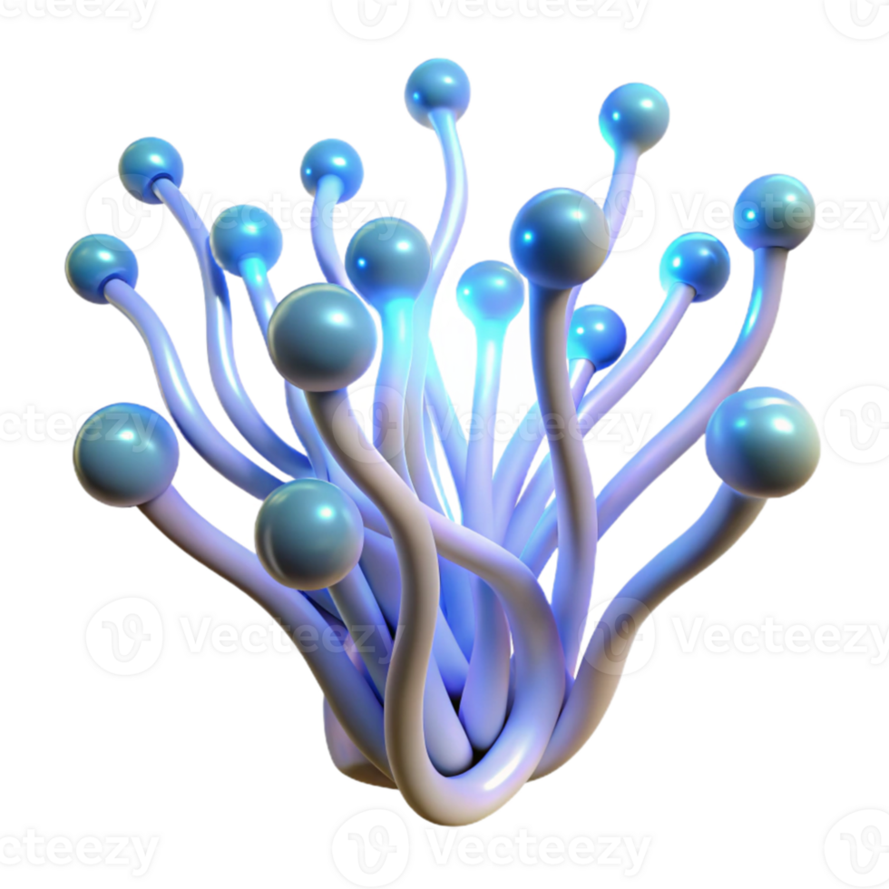 wonderful creative A field of interconnected, bioluminescent tendrils, pulsing with a gentle light, in a hyperrealistic style exclusive png
