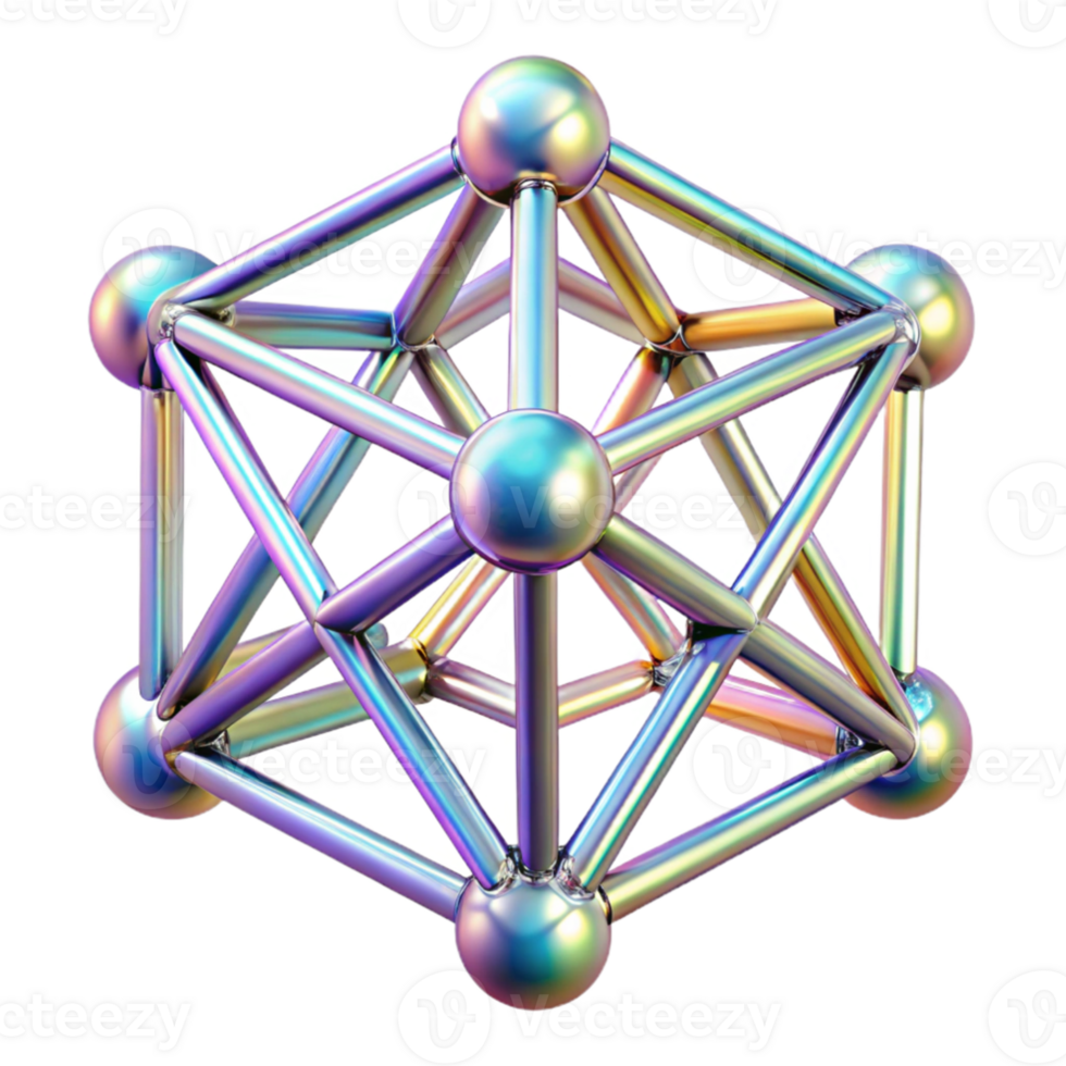 vibrant classic A network of crystalline structures, refracting a spectrum of light, with a smooth, polished texture, in an art deco style premium png