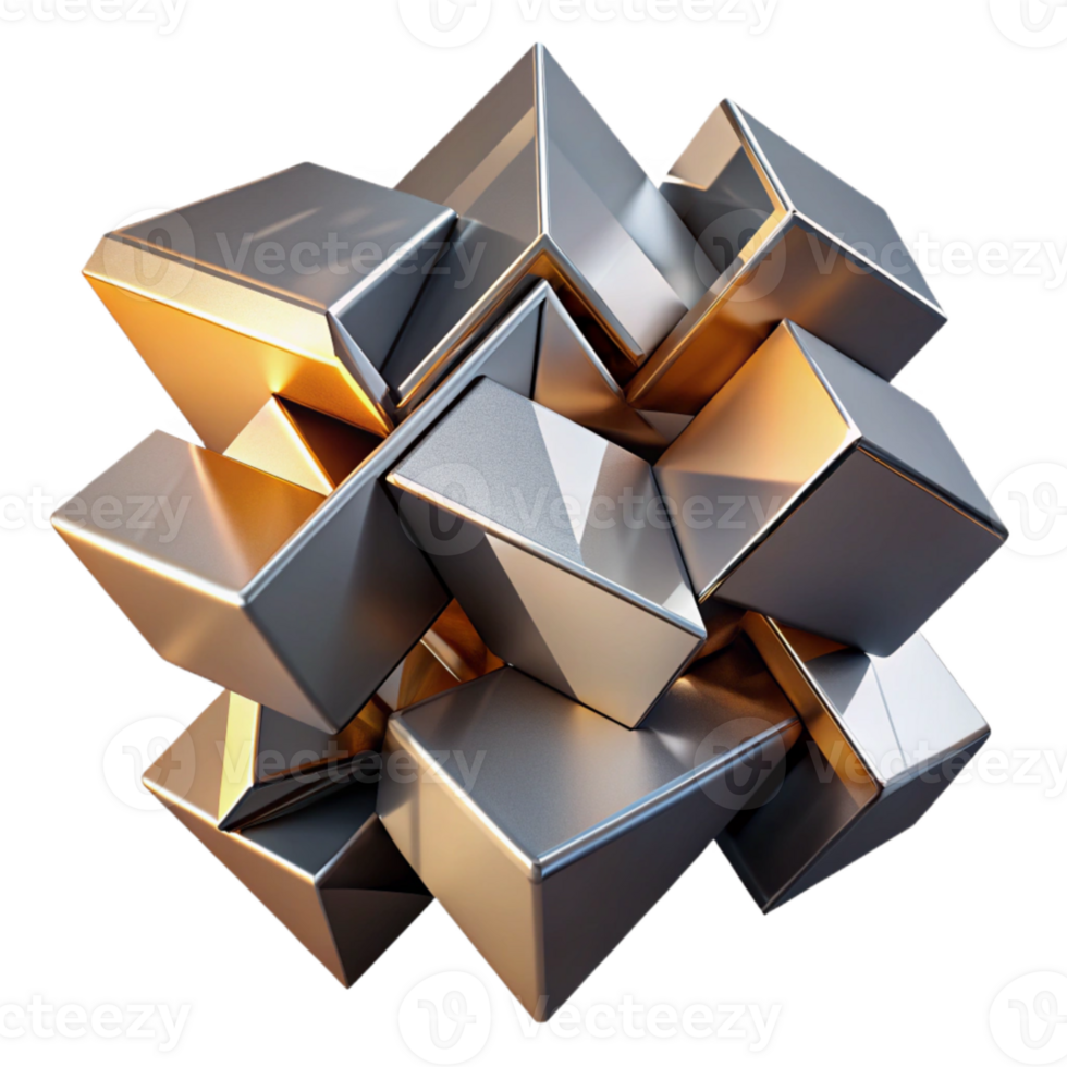beautiful rustic A dynamic composition of fractured, geometric planes, intersecting and overlapping, with metallic textures and sharp, contrasting shadows original png