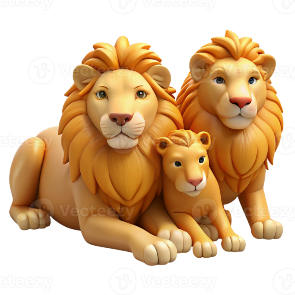 elegant minimalist A pride of lions resting in the African savanna, warm golden light, realistic style, detailed fur and manes authentic png