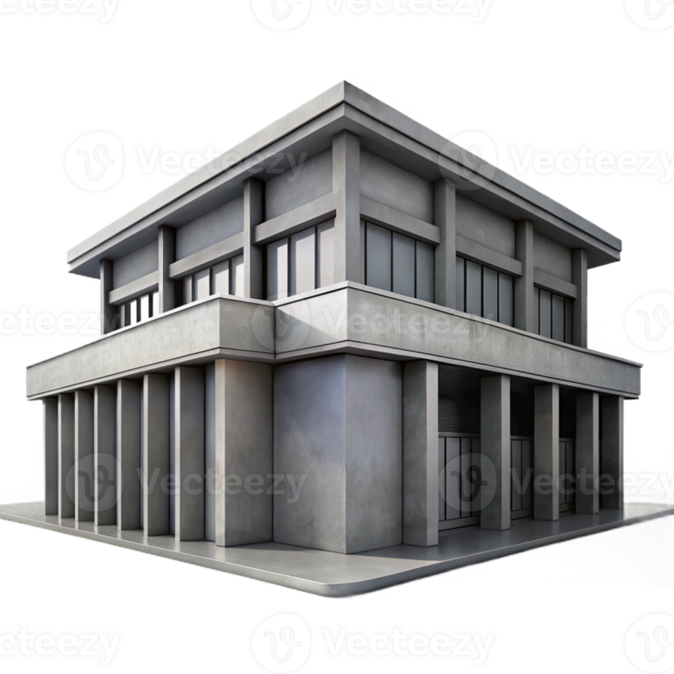 beautiful minimalist Brutalism style concrete library, harsh shadows, overcast sky, monochrome, photorealistic, exclusive png