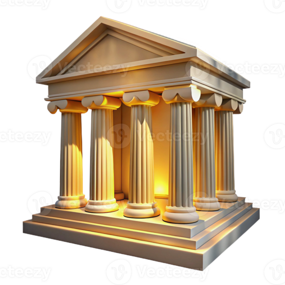 wonderful traditional An ancient Greek temple, marble columns, intricate carvings, bathed in golden sunlight, dramatic perspective, photorealistic style, high quality png