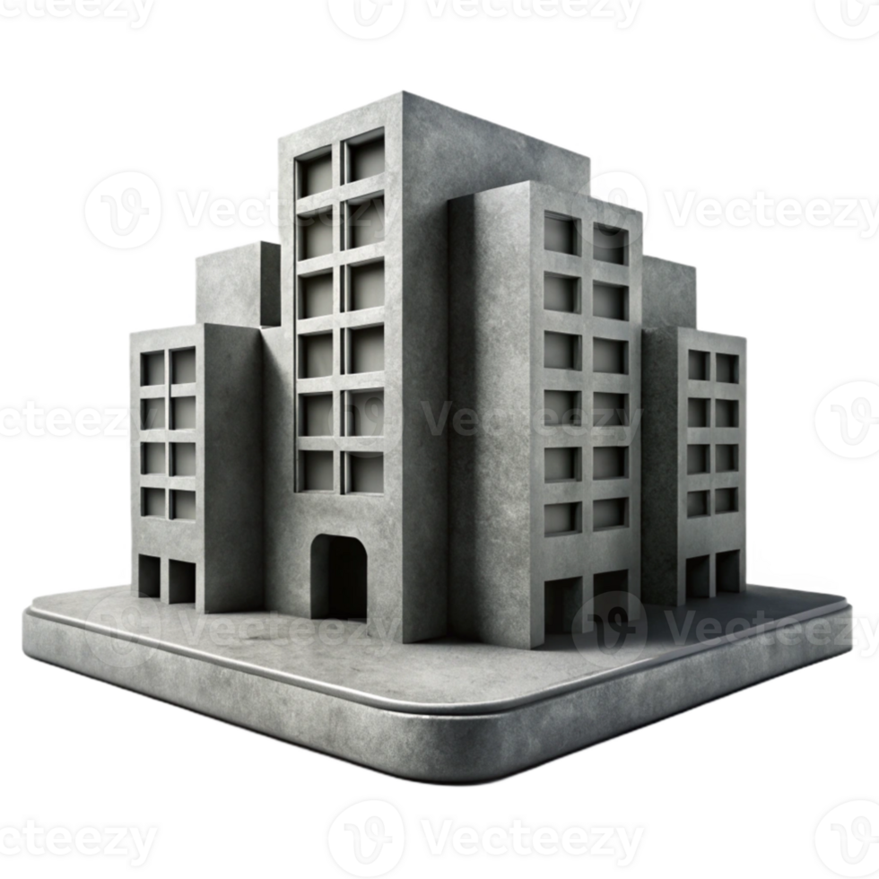 vibrant traditional Brutalist concrete apartment complex, harsh shadows, monochrome, gritty, photorealistic, centered composition, genuine png