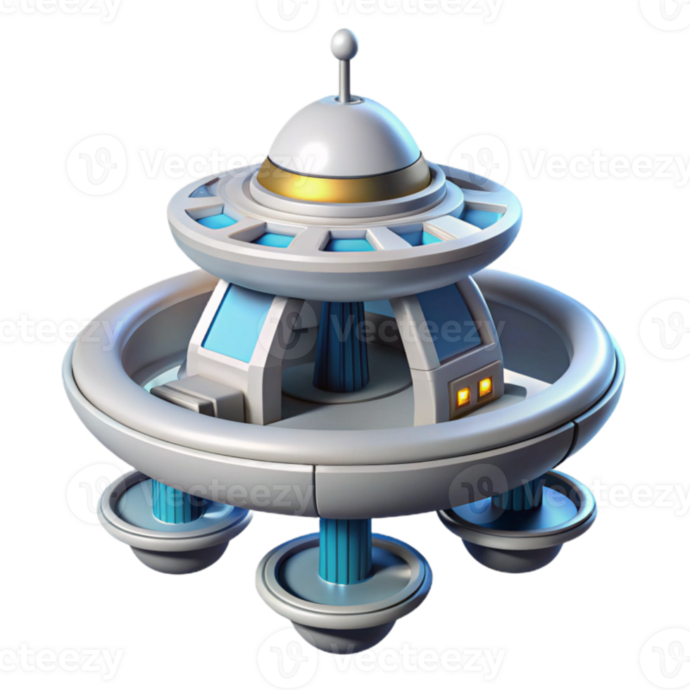 stunning modern A futuristic space station, sleek white and grey design, rotating slowly, view from space, realistic, authentic png