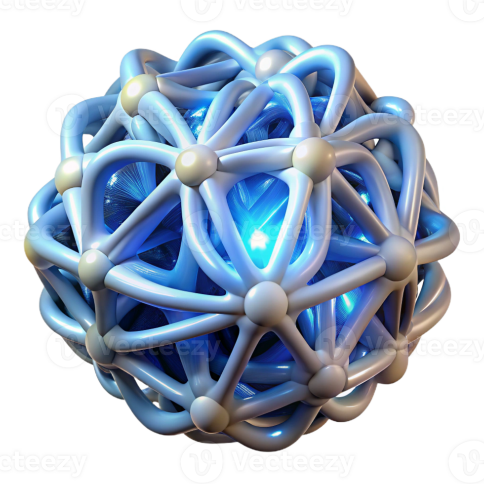serene vintage A complex, organic structure of interwoven, bioluminescent fibers, illuminated by a network of pulsing veins of light, in a bio-art style original png