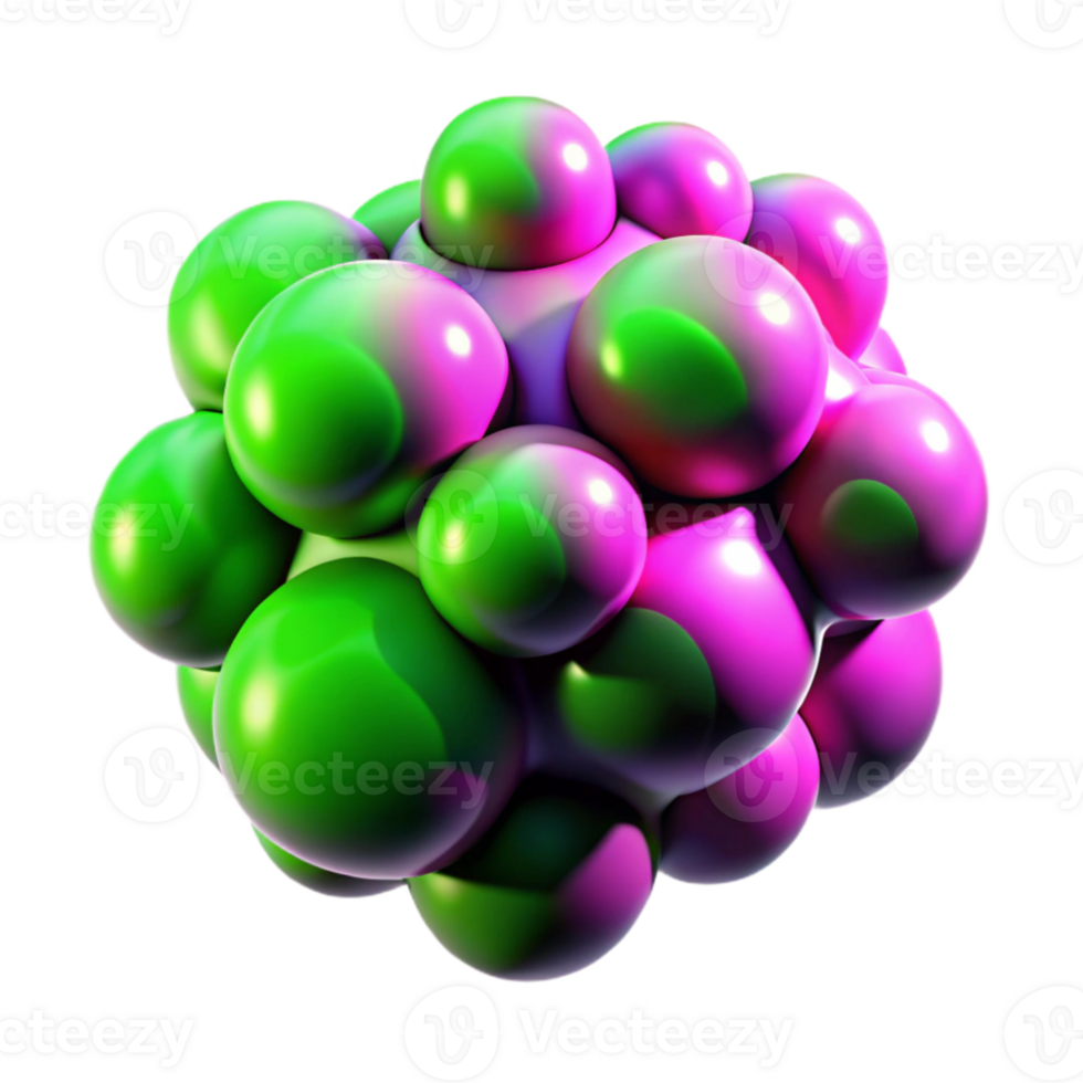 elegant creative A cluster of amorphous blobs in neon pink and acid green, illuminated by a blacklight, in a vaporwave style genuine png