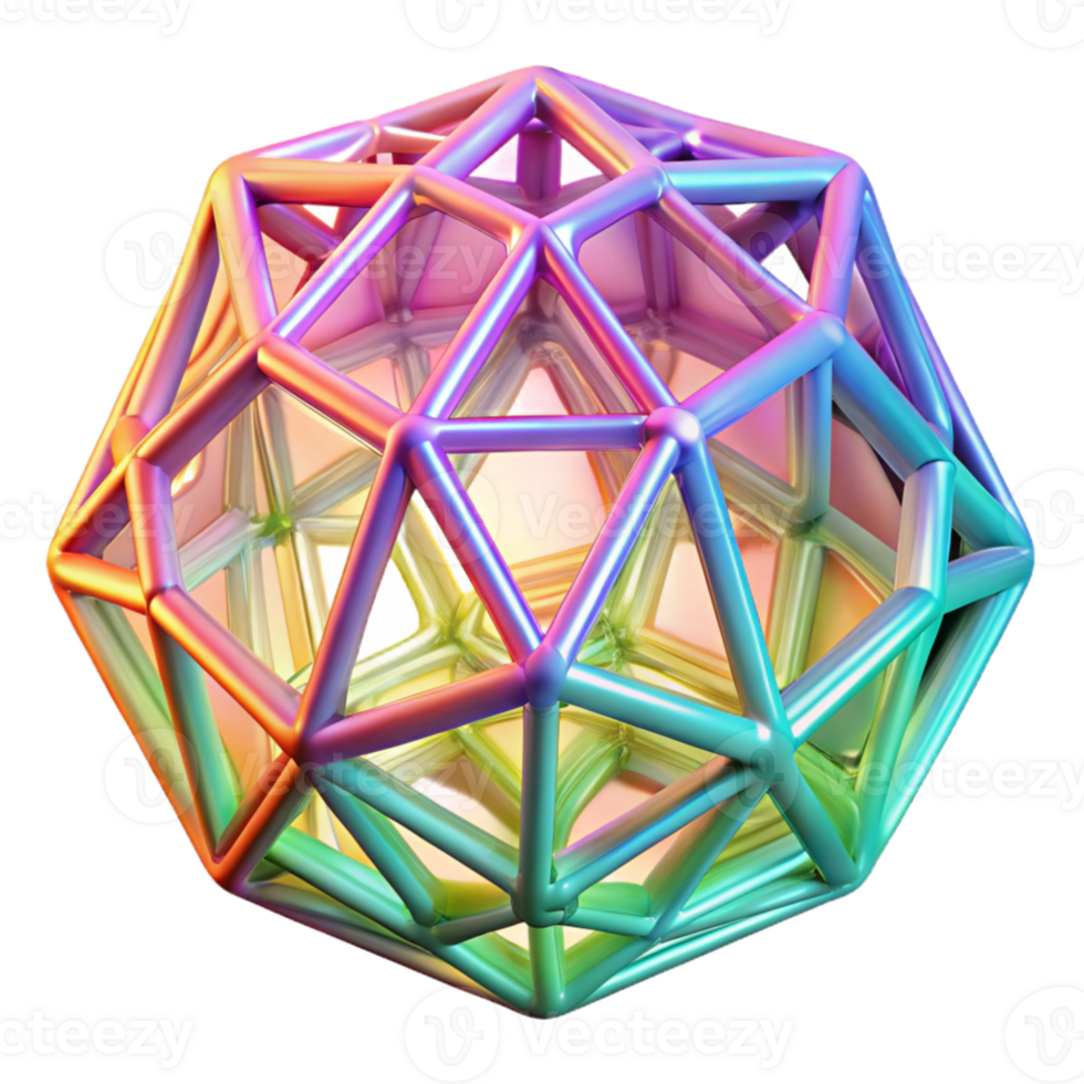 elegant classic An intricate latticework of glowing, crystalline structures, illuminated by a rainbow gradient, in a futuristic style 4K png