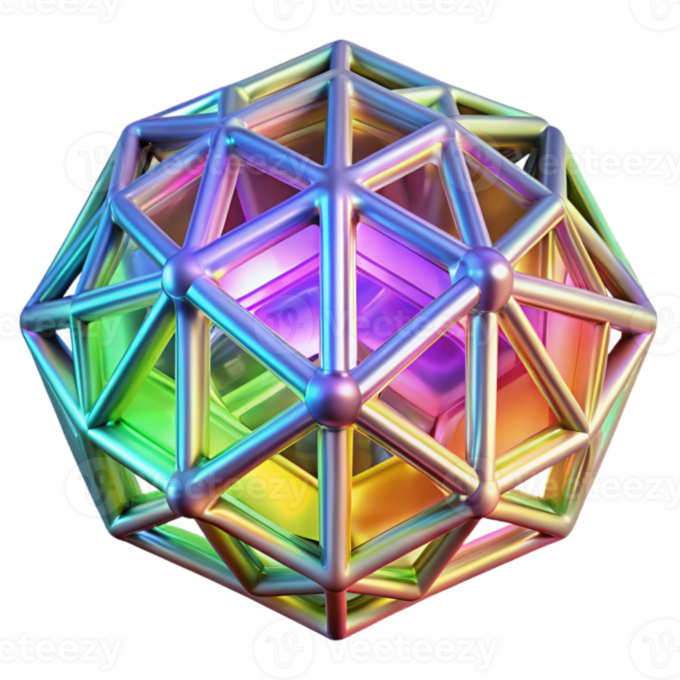 elegant traditional An intricate latticework of glowing, crystalline structures, illuminated by a rainbow gradient, in a futuristic style high quality png
