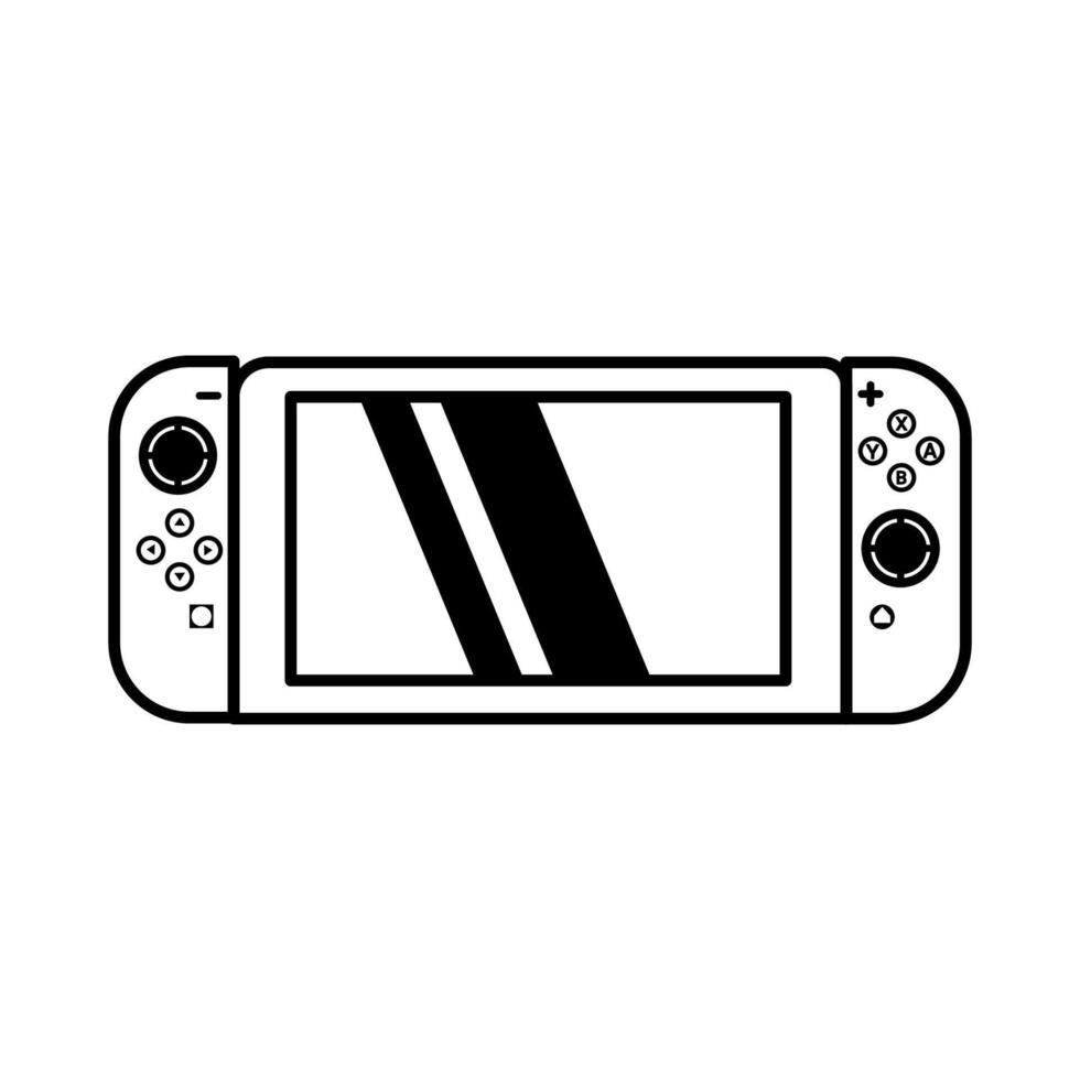 Handheld Gaming Console Outline for Entertainment and eSports vector