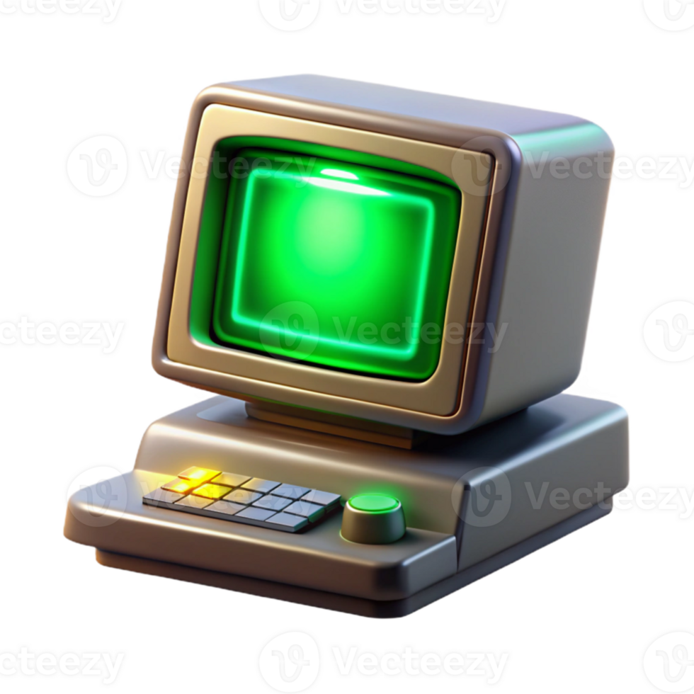 impresionante resumen un Clásico computadora terminal mostrando complejo código, verde fósforo brillo, cinematográfico Encendiendo, retrofuturismo estilo alto resolución png