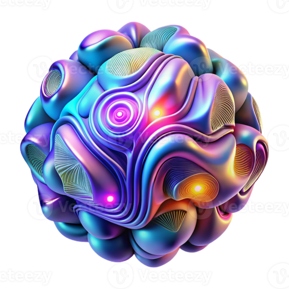 stunning traditional An artificial intelligence's visualization of its own consciousness, abstract fractal patterns, luminous neon colors, psychedelic style exclusive png