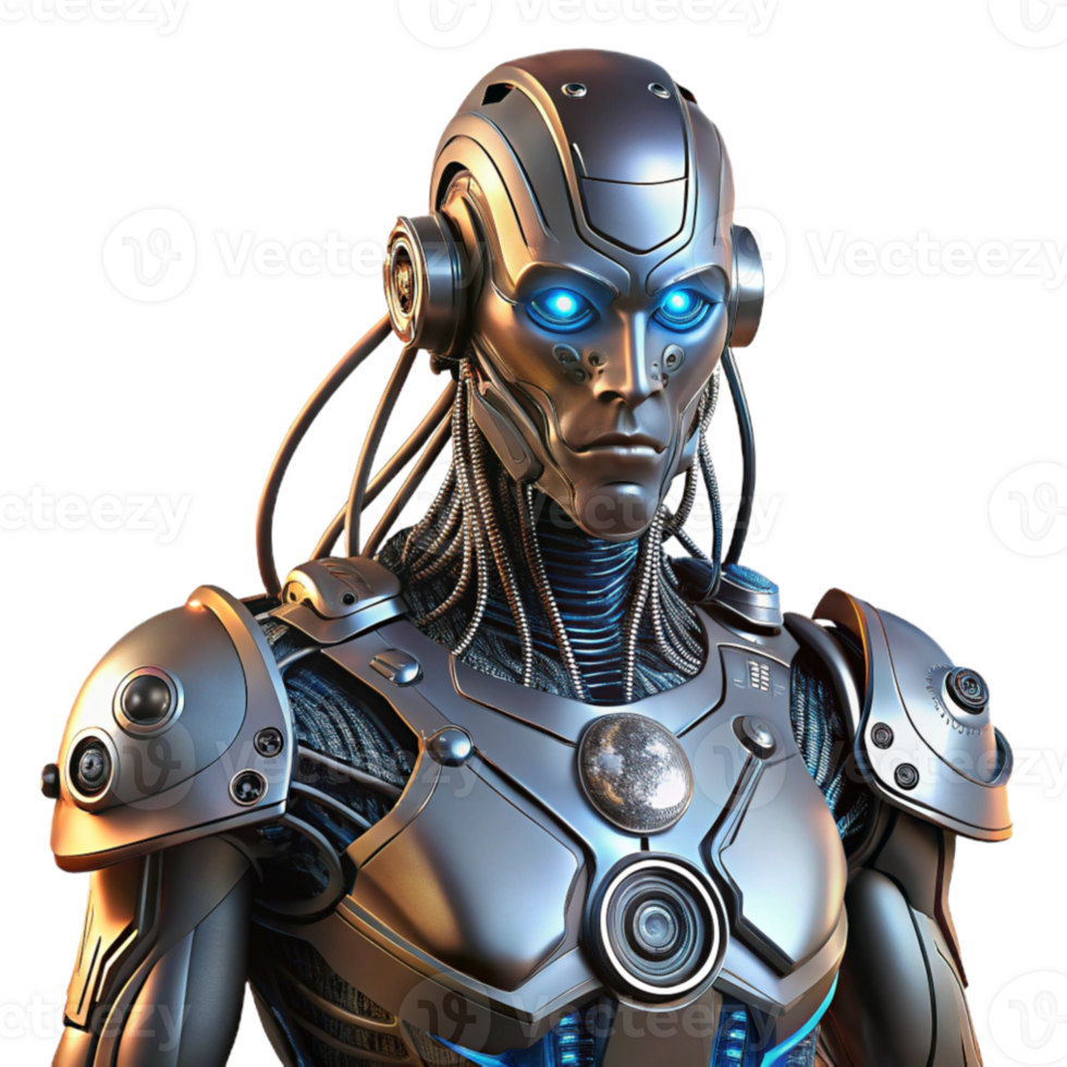 serene minimalist A cyborg with intricate mechanical augmentations, brushed steel and glowing wires, dramatic Rembrandt lighting, dystopian style detailed png
