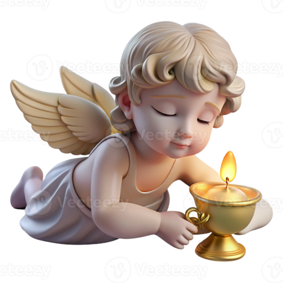 dramatic classic A delicate, winged Psyche gazing at a sleeping Eros, lit by the soft glow of a single oil lamp. Romantic, Renaissance style high quality png