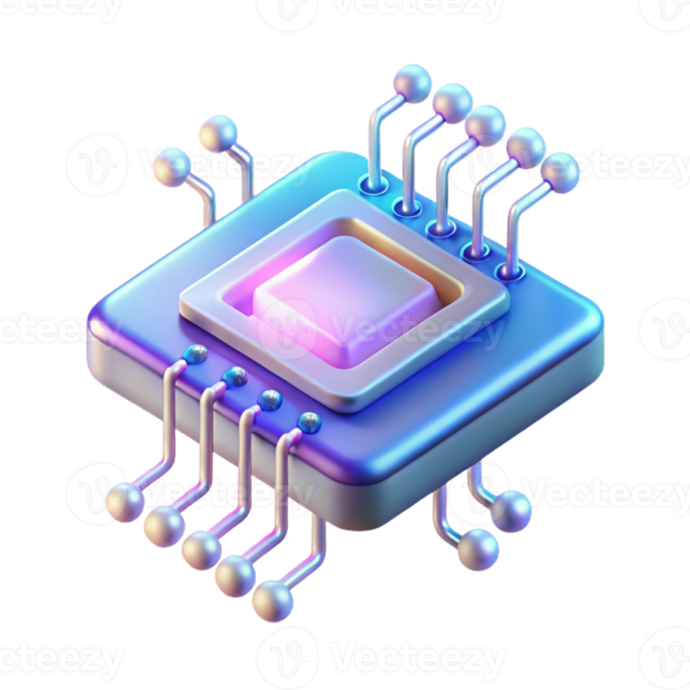 extraordinary minimalist A single, holographic microchip, displaying intricate circuits and binary code, floats in the air, illuminated by dynamic, shifting RGB lighting.... png
