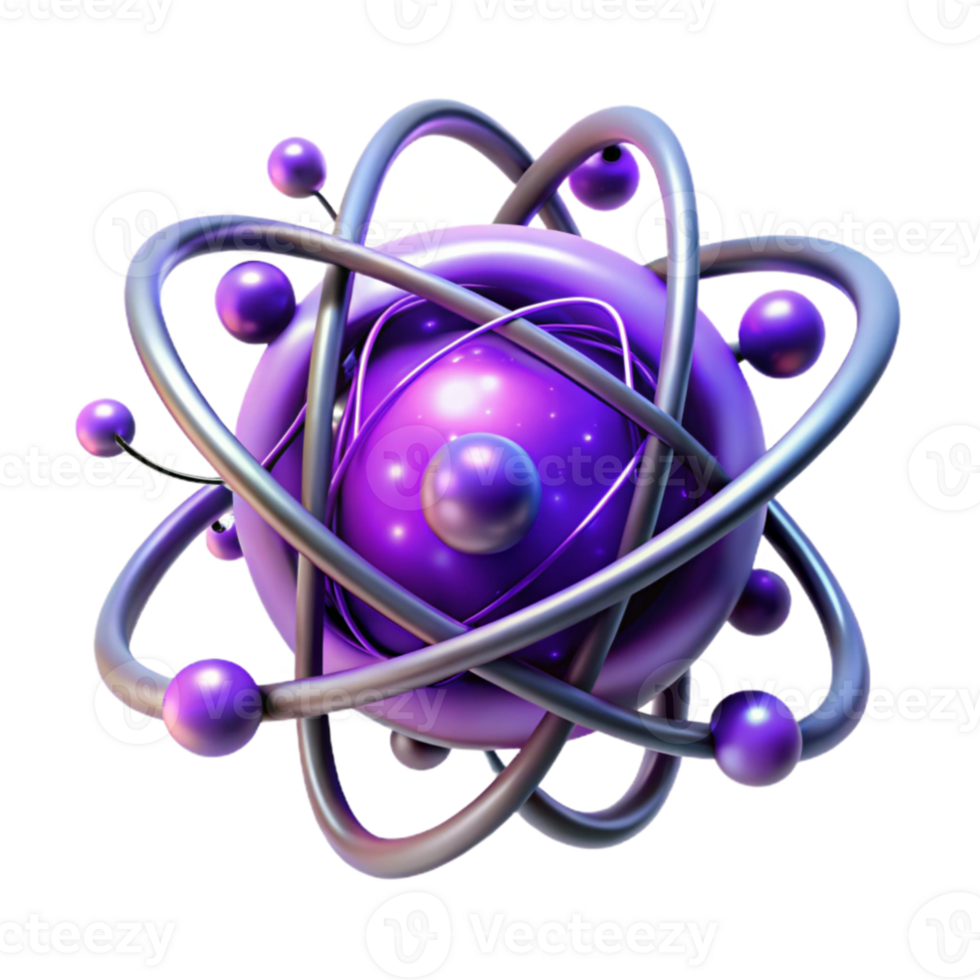 elegant creative A quantum computer, with glowing, entangled particles orbiting its core, illuminated by ethereal, purple light. Abstract style, fractal design high resolution png