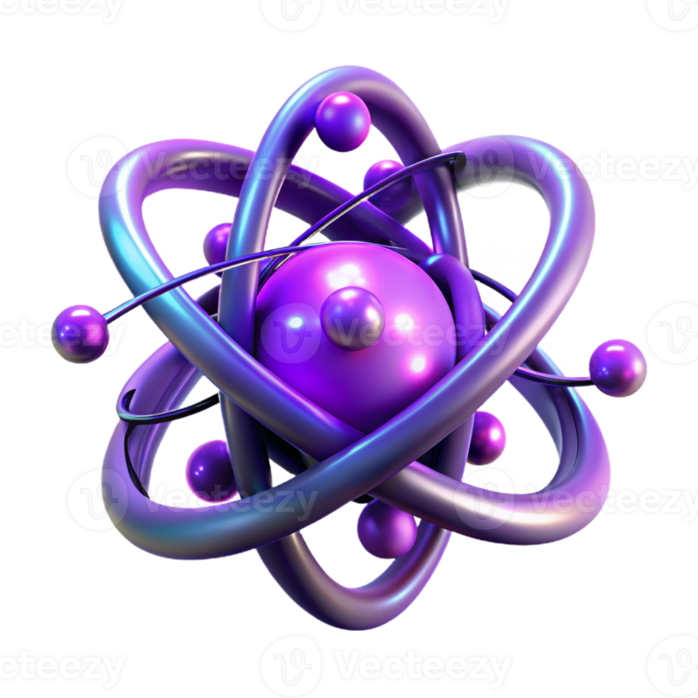beautiful minimalist A quantum computer, with glowing, entangled particles orbiting its core, illuminated by ethereal, purple light. Abstract style, fractal design detailed png
