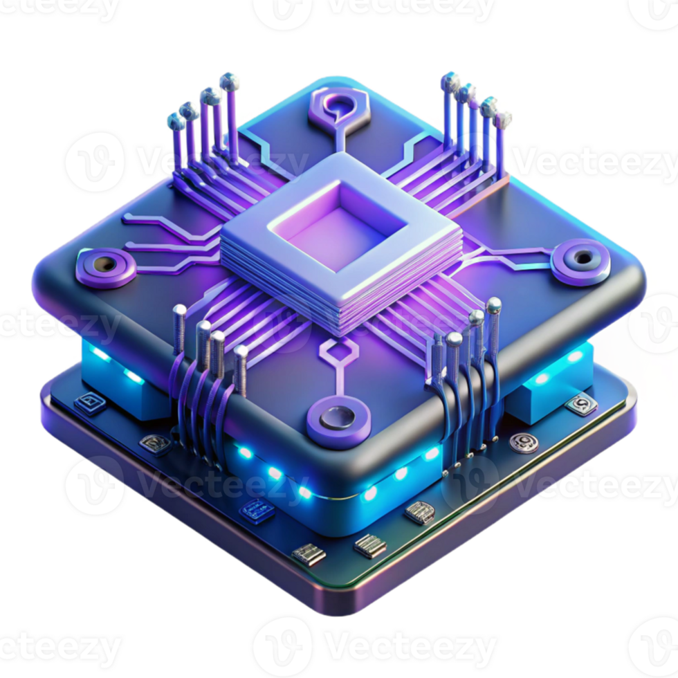 wonderful artistic A single, levitating circuit board, with intricate traces and glowing components, illuminated by dynamic, shifting neon lights. Cyberpunk style, macro photography high quality png