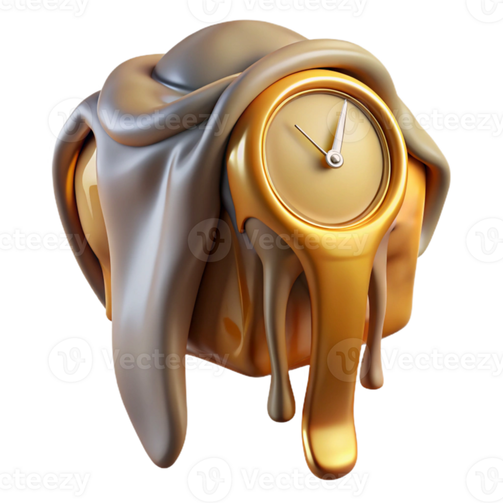 vibrant creative A surrealist painting of a melting clock draped over the back of an elephant, Salvador Dali style, dreamlike lighting genuine png