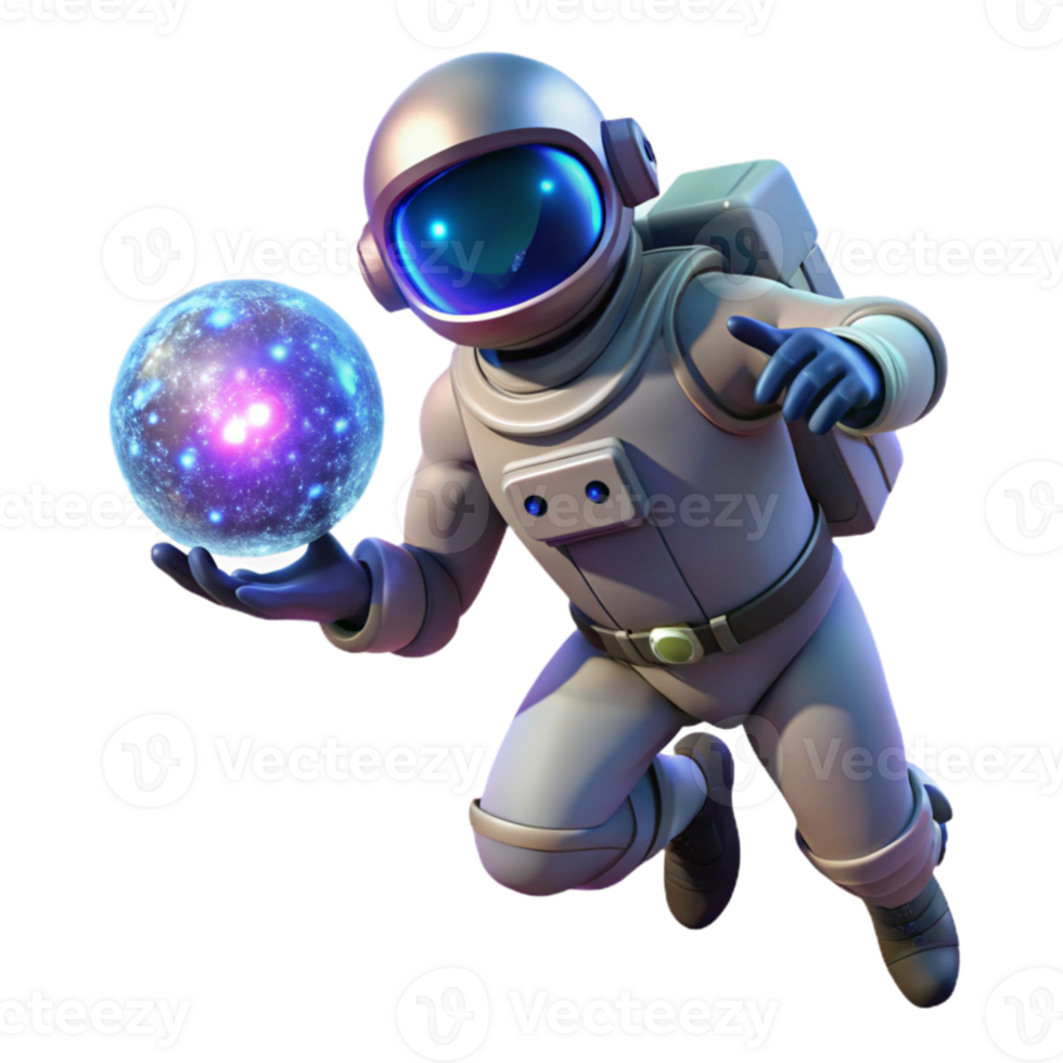 stunning artistic A lone astronaut, clad in a bioluminescent spacesuit, floats in the void of space, clutching a pulsating orb of energy, cosmic dust swirling around them, lit by the ethereal glow... png