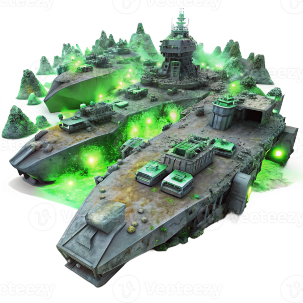 serene vintage A colossal spaceship graveyard, filled with the decaying hulks of ancient vessels, illuminated by the ghostly green glow of a nearby nebula detailed png