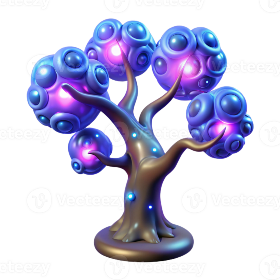 dramatic creative A genetically modified, bioluminescent tree, its branches reaching towards a swirling nebula, illuminated by its own internal glow premium png