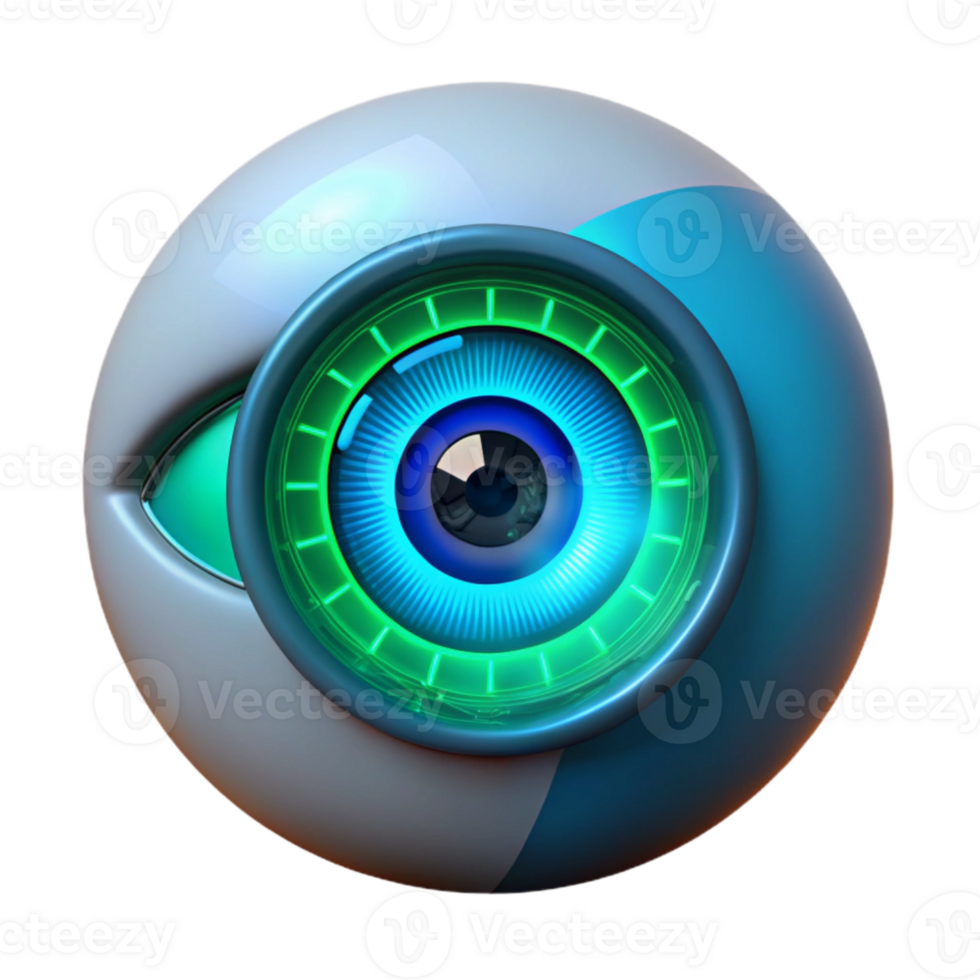 wonderful traditional A close-up of a human eye with a HUD display projected onto the iris, glowing blue and green UI elements, cyberpunk style high resolution png