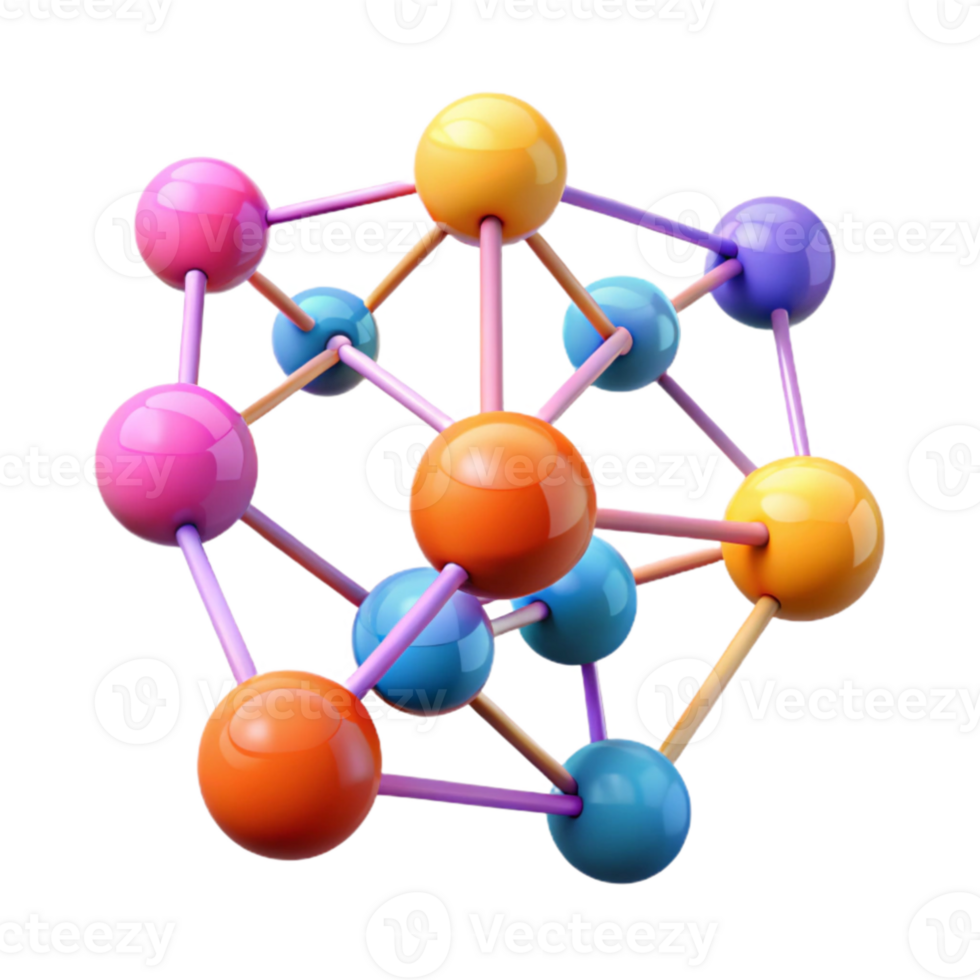 beautiful minimalist A network of interconnected nodes and data streams, pulsating with energy, colorful abstract design, data visualization style 4K png