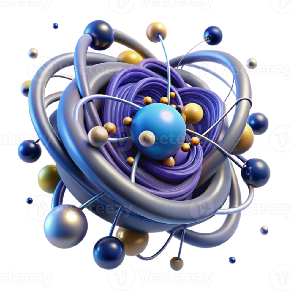 wonderful contemporary A quantum computer processing information, swirling particles and light trails, complex and abstract design, scientific visualization style exclusive png