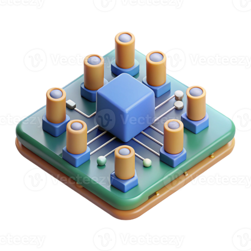 stunning artistic A single circuit board, intricate pathways and components, highly detailed and realistic, technical illustration style high resolution png