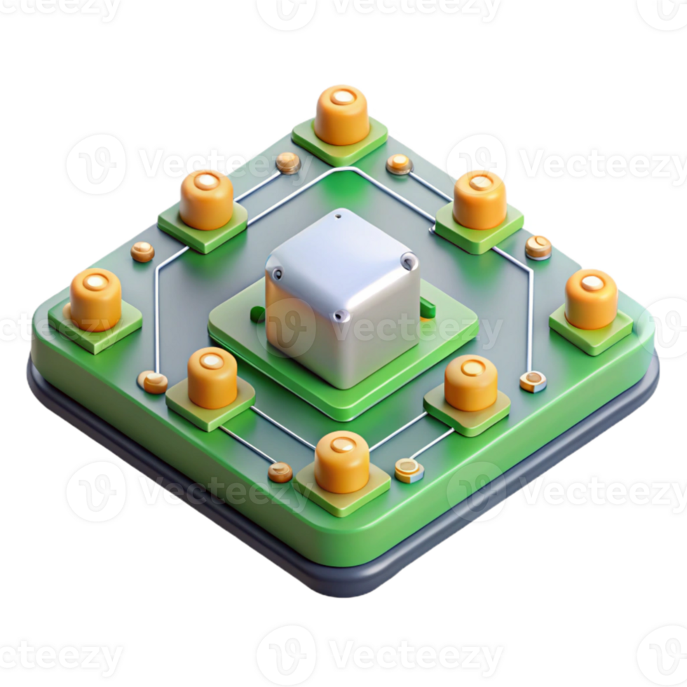 elegant traditional A single circuit board, intricate pathways and components, highly detailed and realistic, technical illustration style authentic png