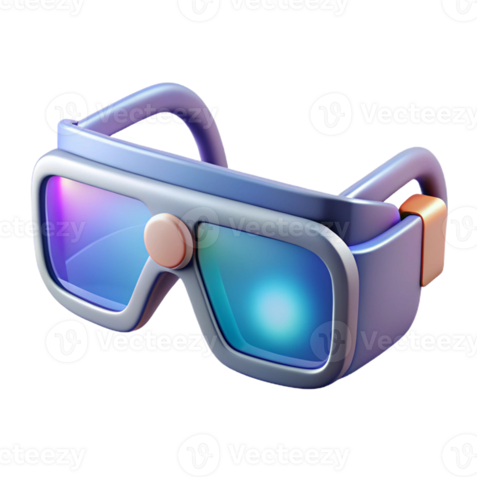 impressive modern A pair of augmented reality glasses displaying information overlays, sleek and minimalist design, bright and clean lighting, product design style genuine png