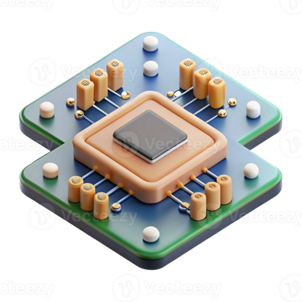 wonderful rustic A single circuit board, intricate pathways and components, highly detailed and realistic, technical illustration style 4K png