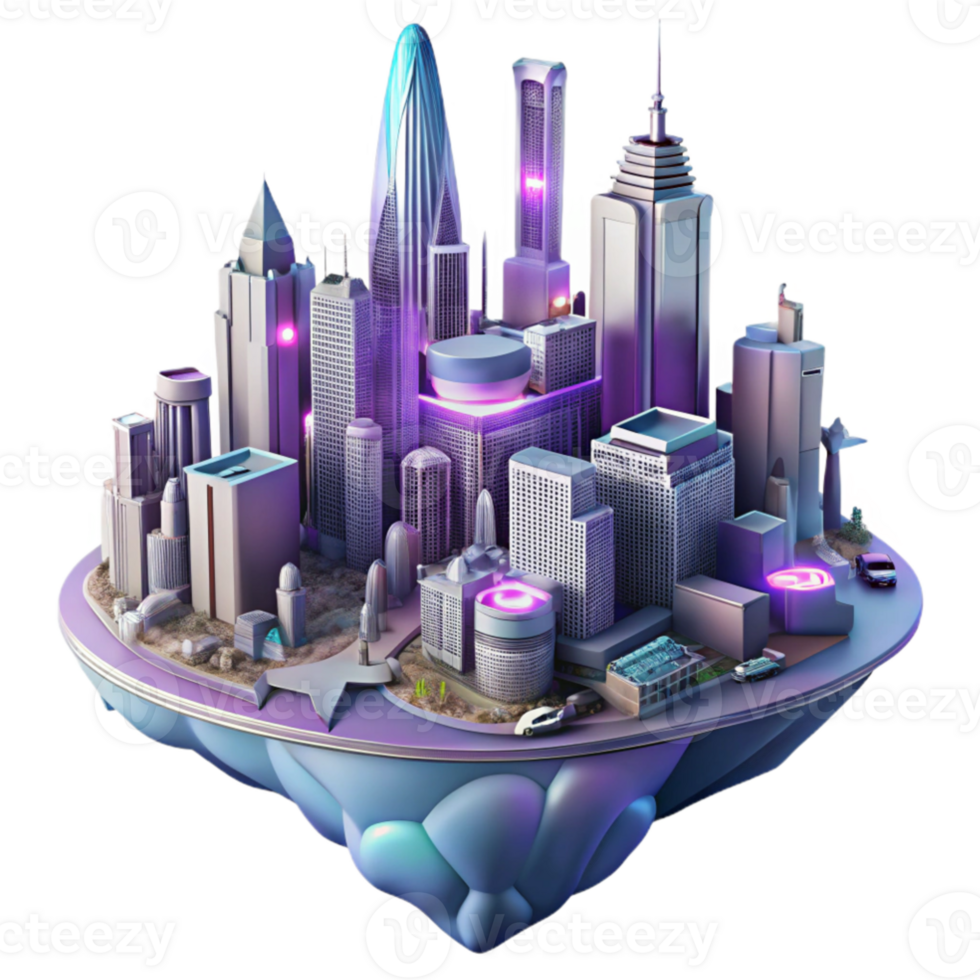 beautiful abstract A towering, chrome megacity, Art Deco inspired architecture, with flying vehicles weaving through neon-lit canyons. Volumetric lighting creates a hazy atmosphere.... png