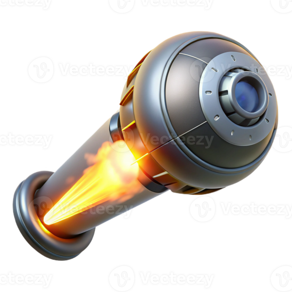 vibrant minimalist A powerful, energy beam fired from a massive orbital cannon, piercing the darkness of space. Intense, glowing lighting, science fiction illustration style high resolution png