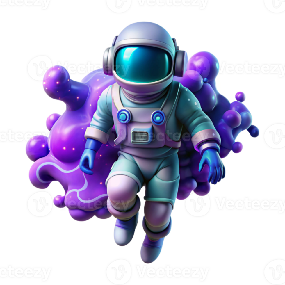 wonderful abstract A lone astronaut, clad in a bioluminescent spacesuit, drifts through a nebula of vibrant purple and teal. The astronaut's helmet reflects the swirling nebula clouds.... png