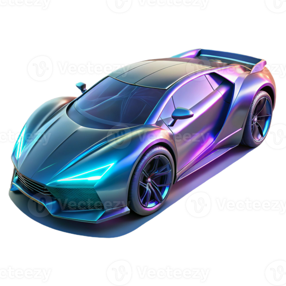 beautiful abstract A futuristic sports car with sleek lines and glowing accents, speeding through a digital landscape, motion blur, cyberpunk style original png