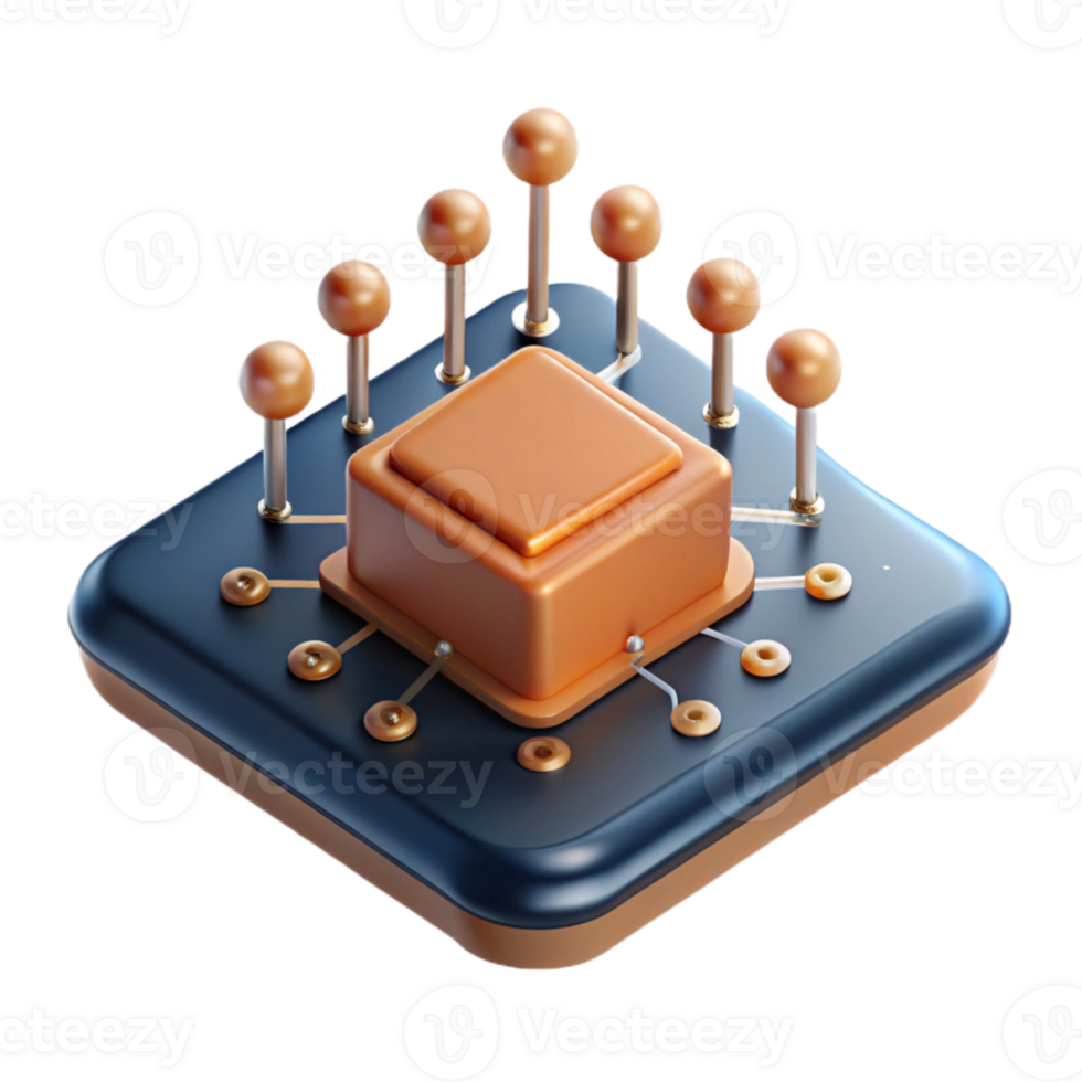 vibrant creative A single, levitating circuit board, intricate traces and components, dramatic spotlighting, technical photograph style authentic png