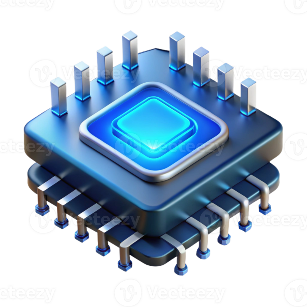 beautiful minimalist serene minimalist A single microchip, magnified to reveal its complex circuitry, glowing with an ethereal blue light, microscopic detail, abstract style genuine high resolution png