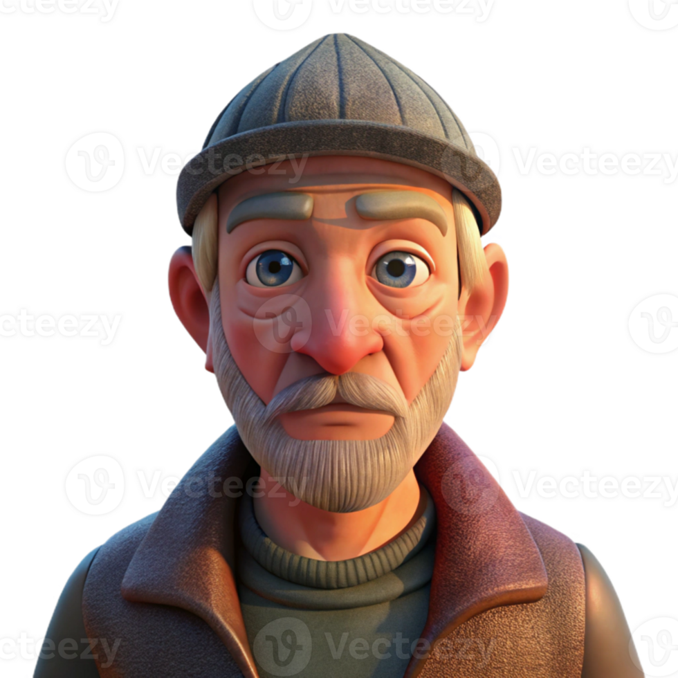 serene rustic serene vintage Portrait of a weary, old fisherman with weathered skin and deep wrinkles, lit by the warm glow of a setting sun, realistic style high quality high quality png