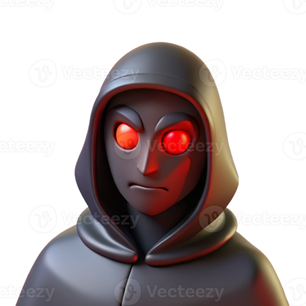 impressive contemporary impressive rustic A mysterious figure shrouded in shadows, only their piercing red eyes visible, low key lighting, dark fantasy style genuine premium png